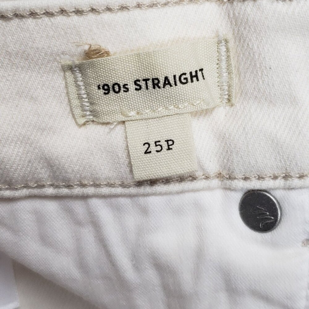 Madewell The Petite 90's Straight Jean Women's Sz 25P Ivory Vintage Canvas Denim - Picture 3 of 16